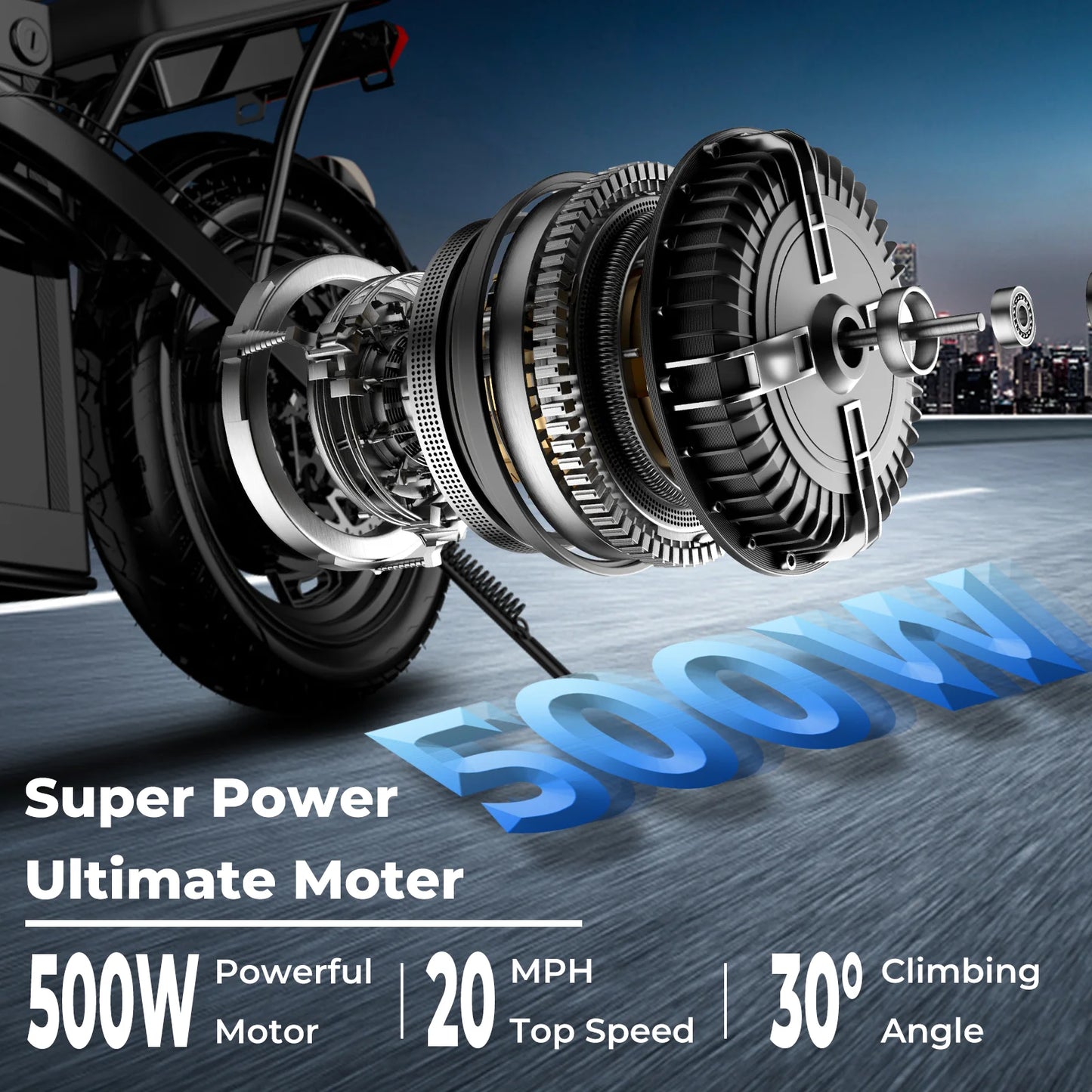 LELEKUAI 500W Folding Electric Bike 20 MPH With Battery