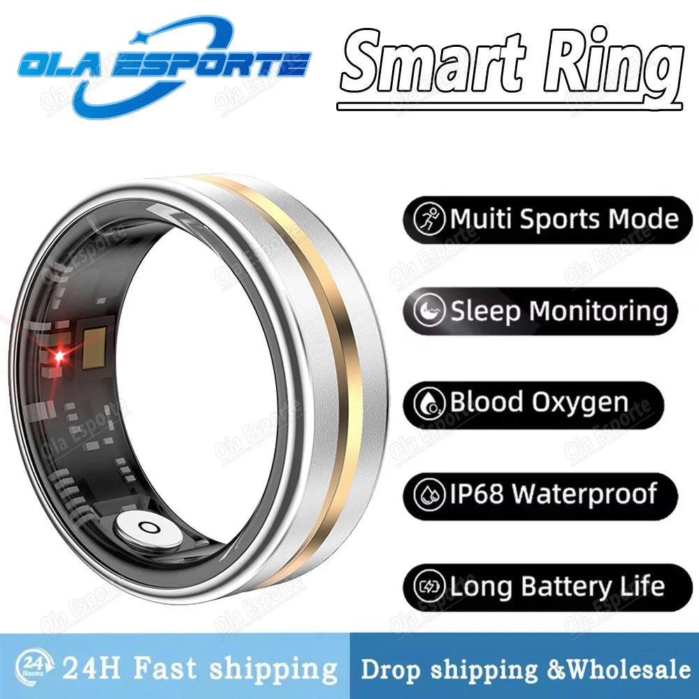 Smart Ring Heart Rate Blood Oxygen Monitor Waterproof