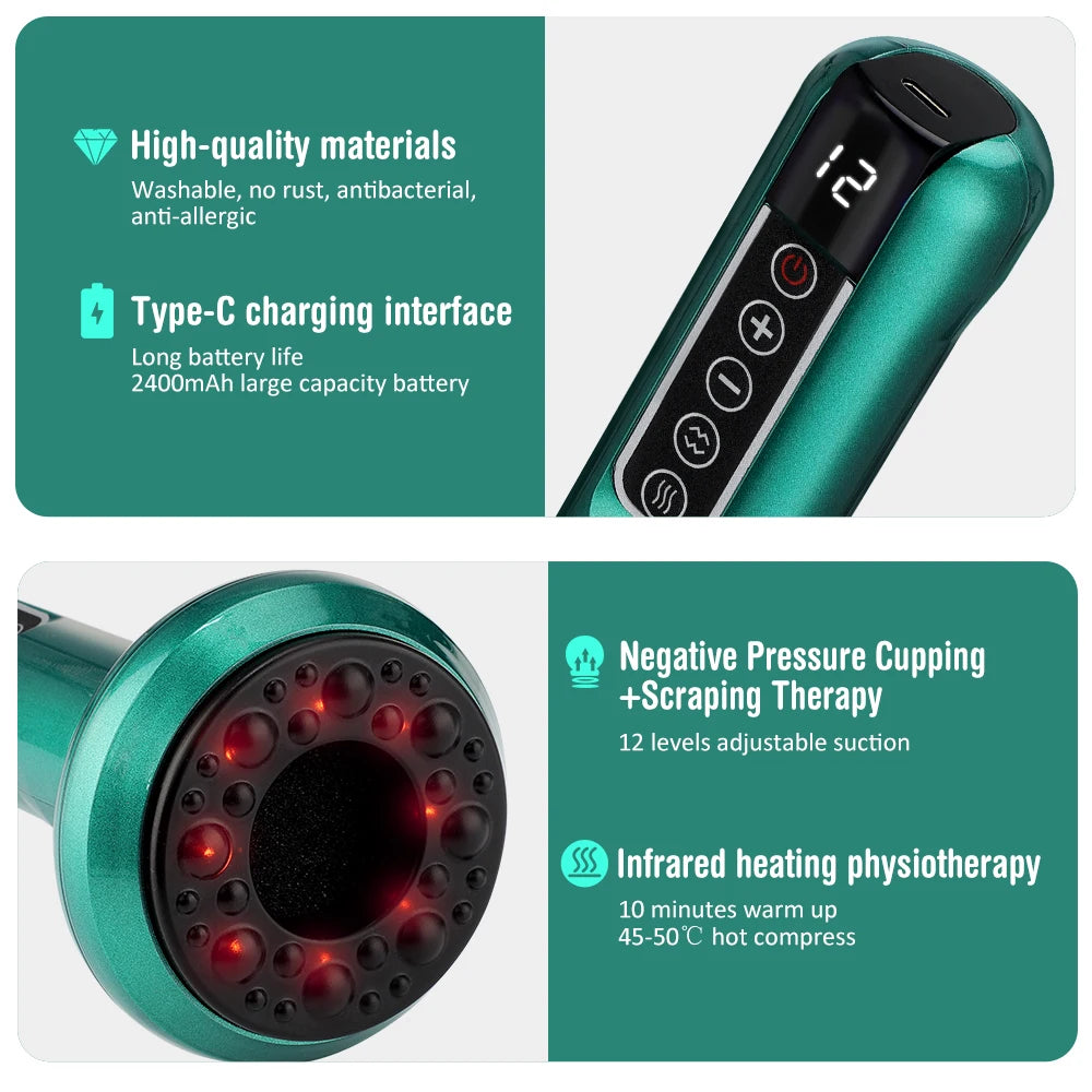 Electric Cupping Massager For Pain Relief And Muscle Therapy