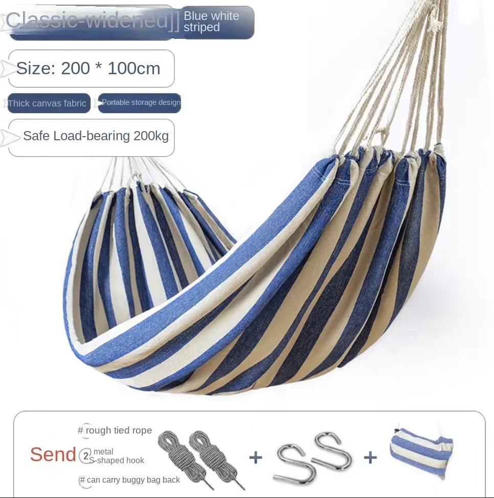 Thick Canvas Garden Swing Hammock Outdoor Hanging Chair