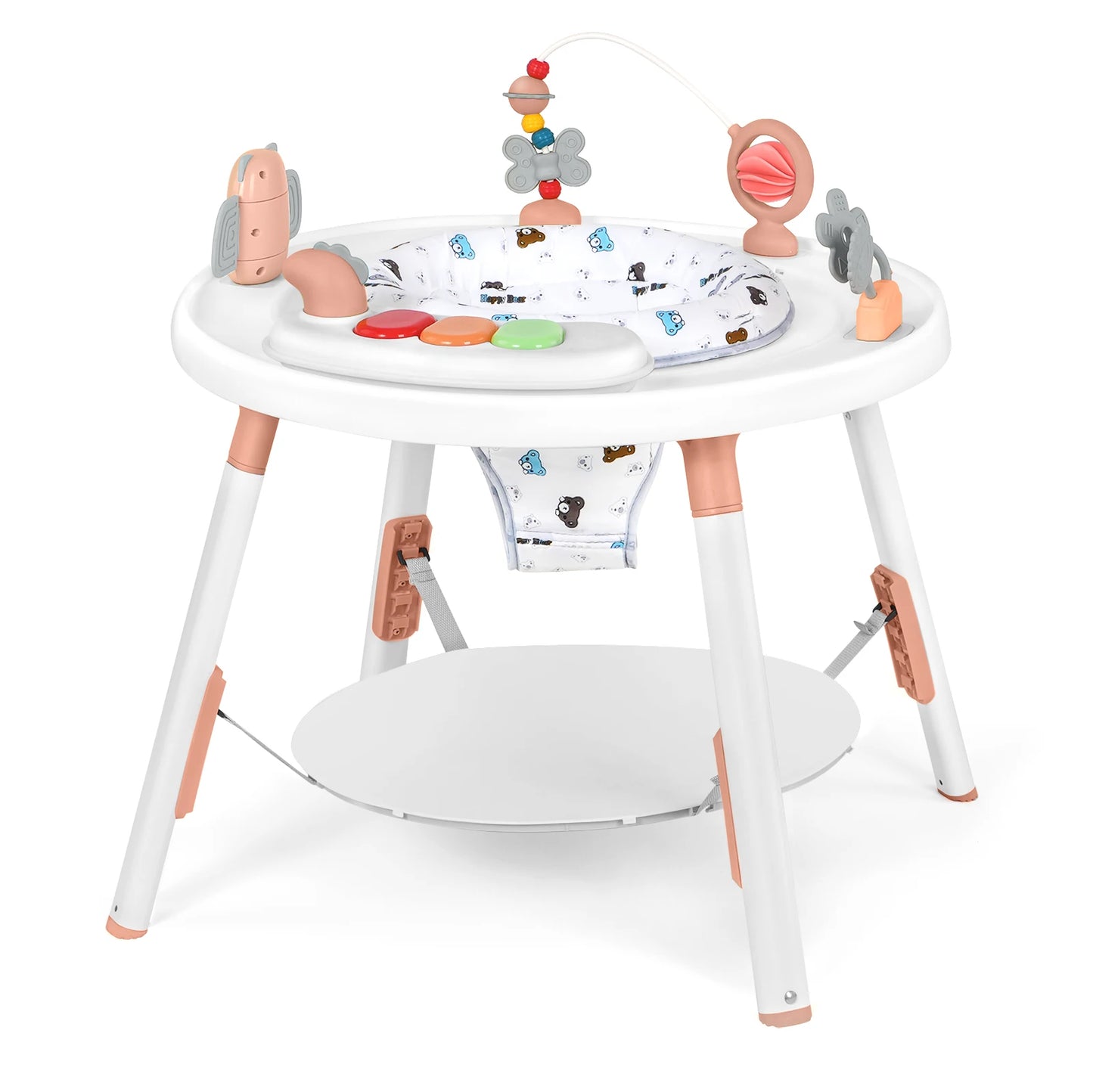Multi-Functional Baby Play Center – 3-in-1 Activity Center with Removable Toys, 360° Seat & Adjustable Height (Blue/Pink/Green)