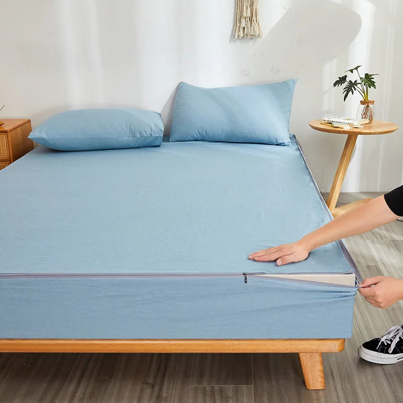 Dreamreal Zipper Fitted Bed Sheet 100 Percent Cotton Durable