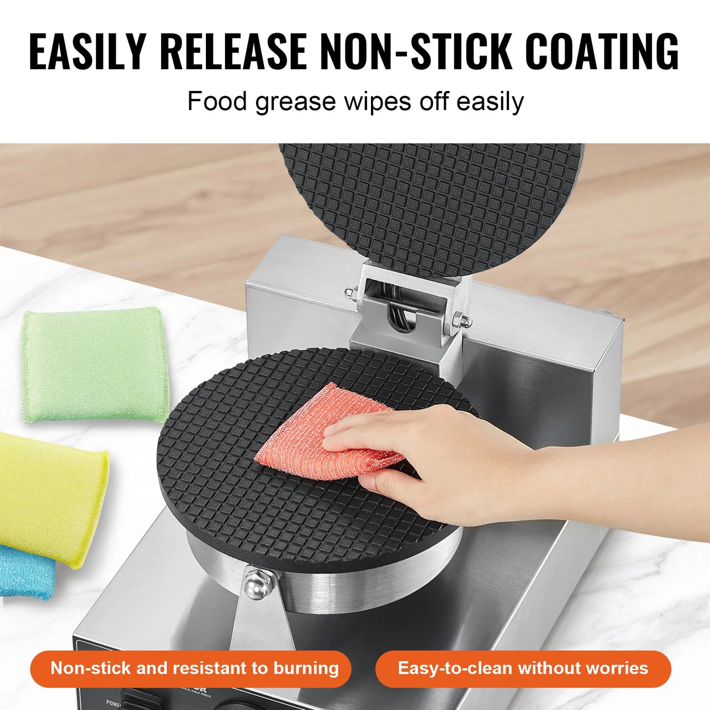 SucceBuy Electric Ice Cream Cone Maker Commercial Nonstick Cone Machine