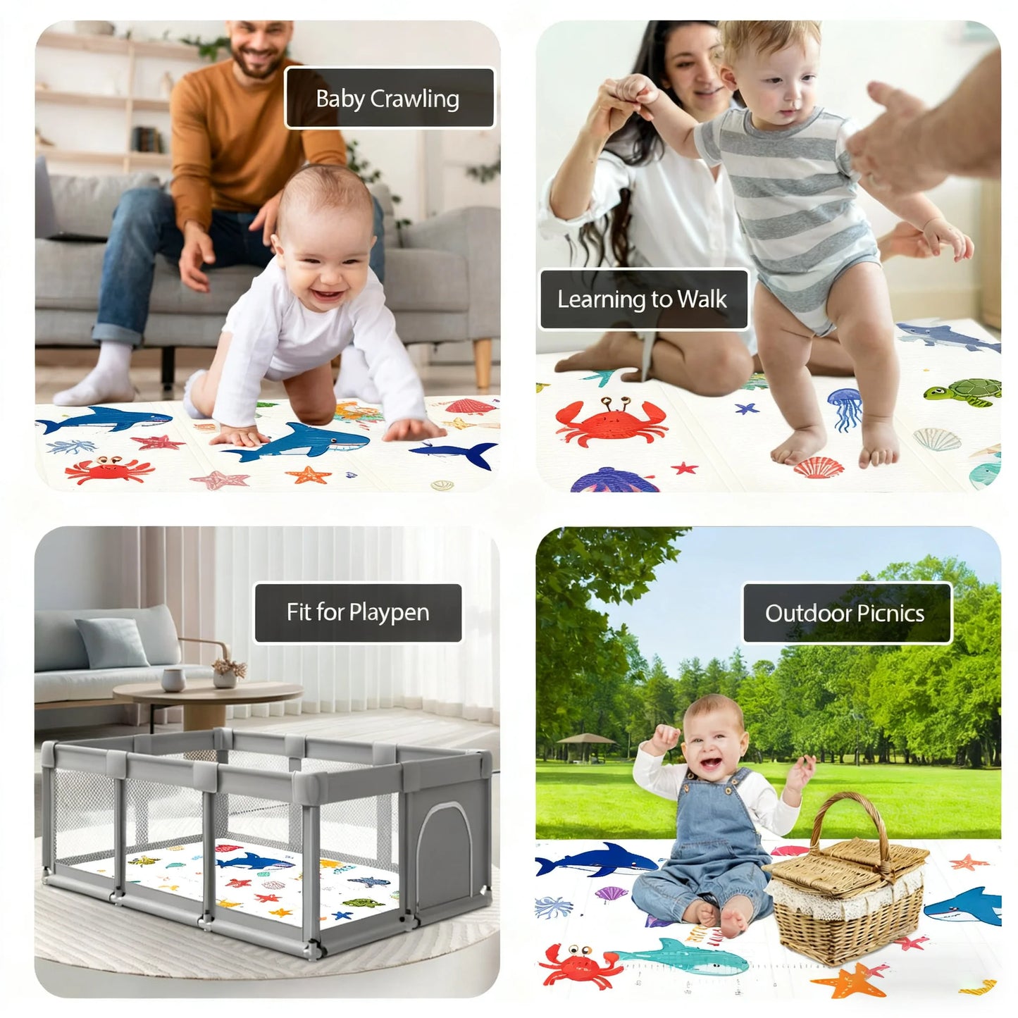 PA PA JIAN Premium Foldable Baby Play Mat XPE Foam