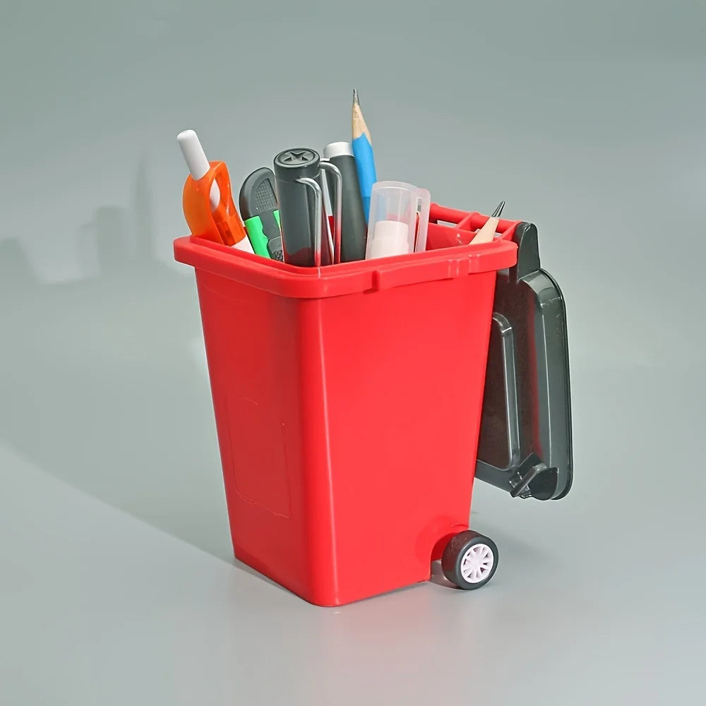 Portable Mini Desktop Trash Bin Pen Holder