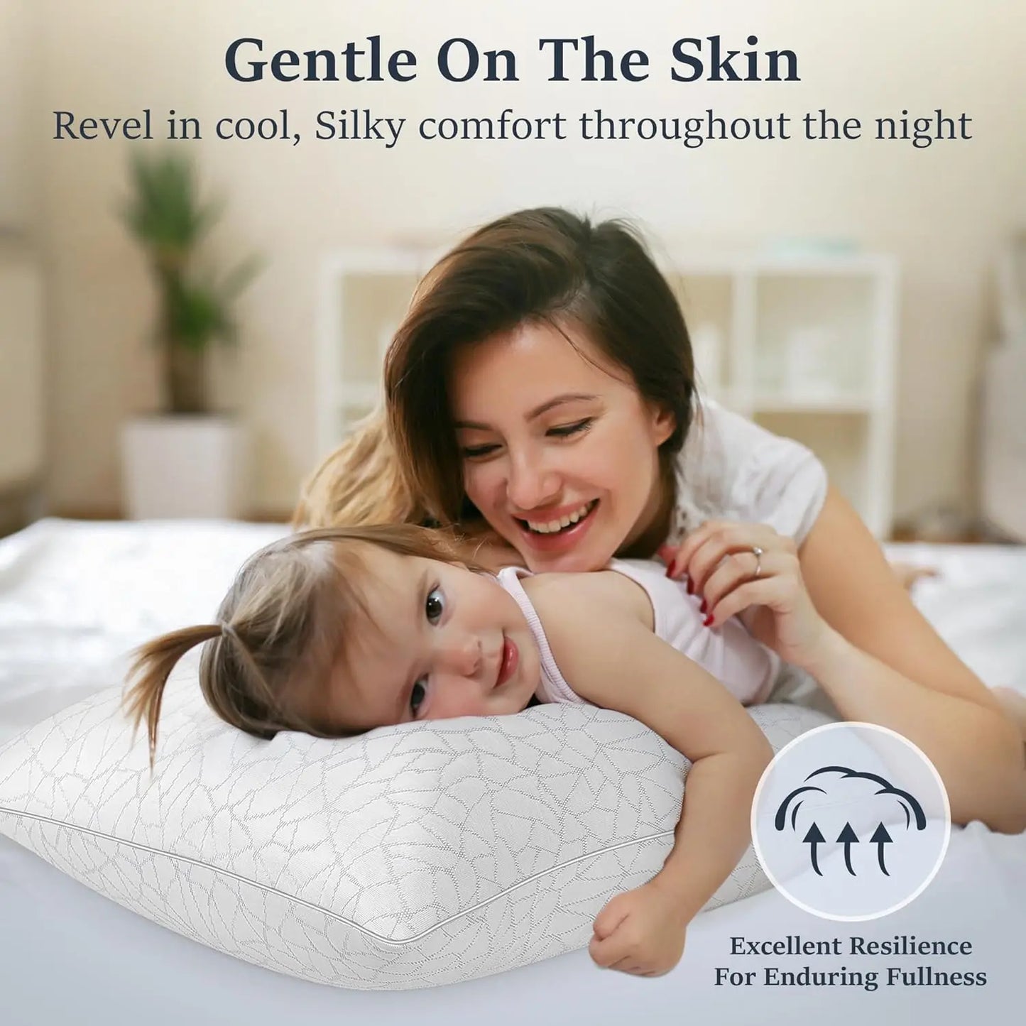 Breathable Premium Down Alternative Pillows Set of 2 for All Sleepers