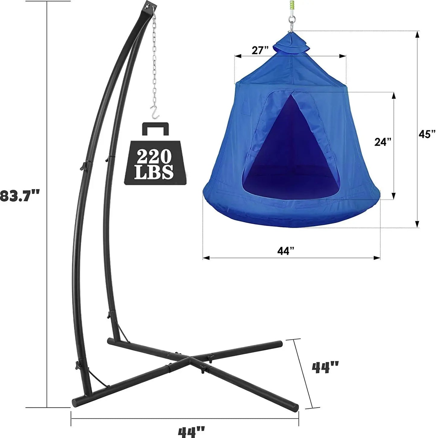 Hammock Chair Stand With Swing Chair And LED Lights