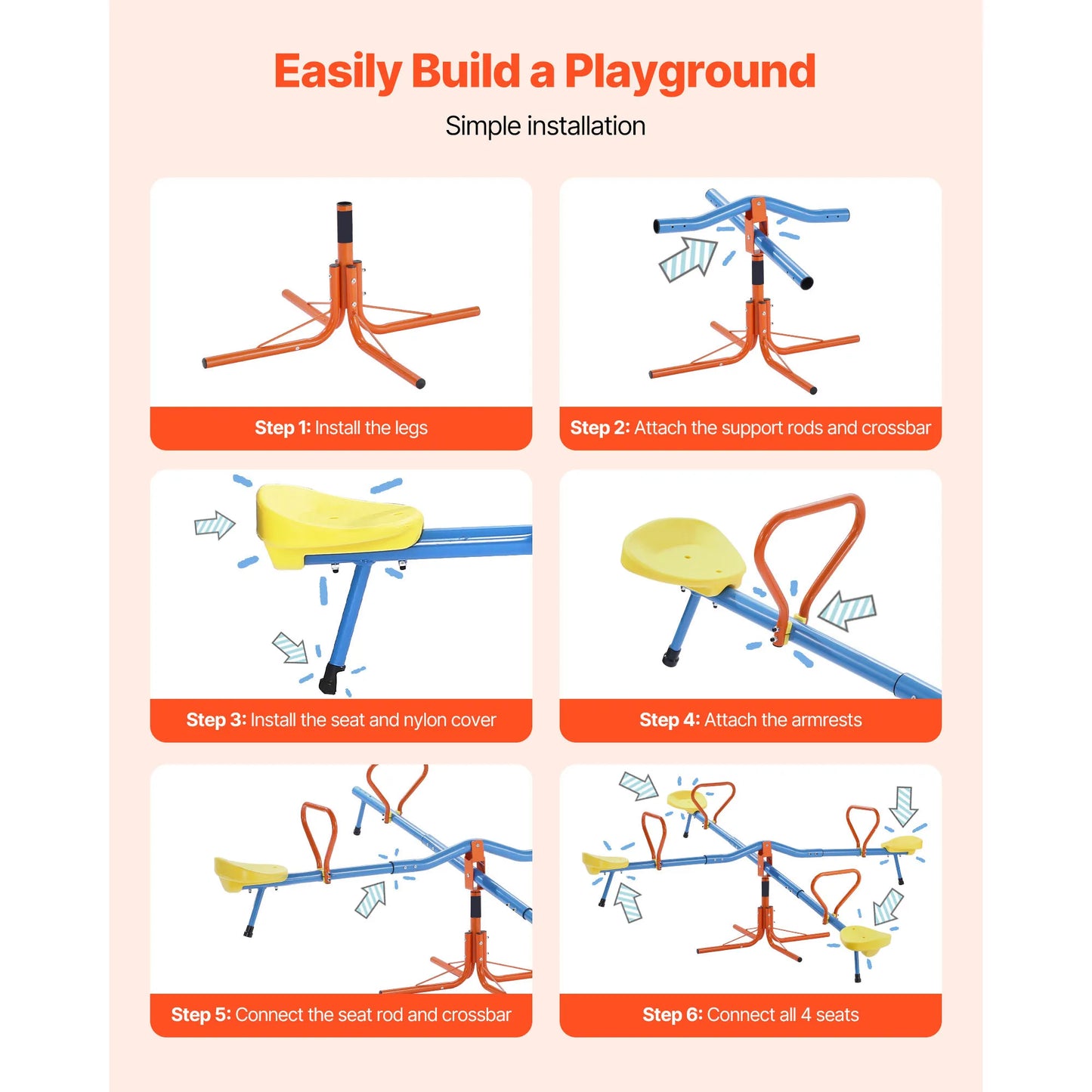 Seesaw Sit And Spin Teeter Totter Four Seater For Kids