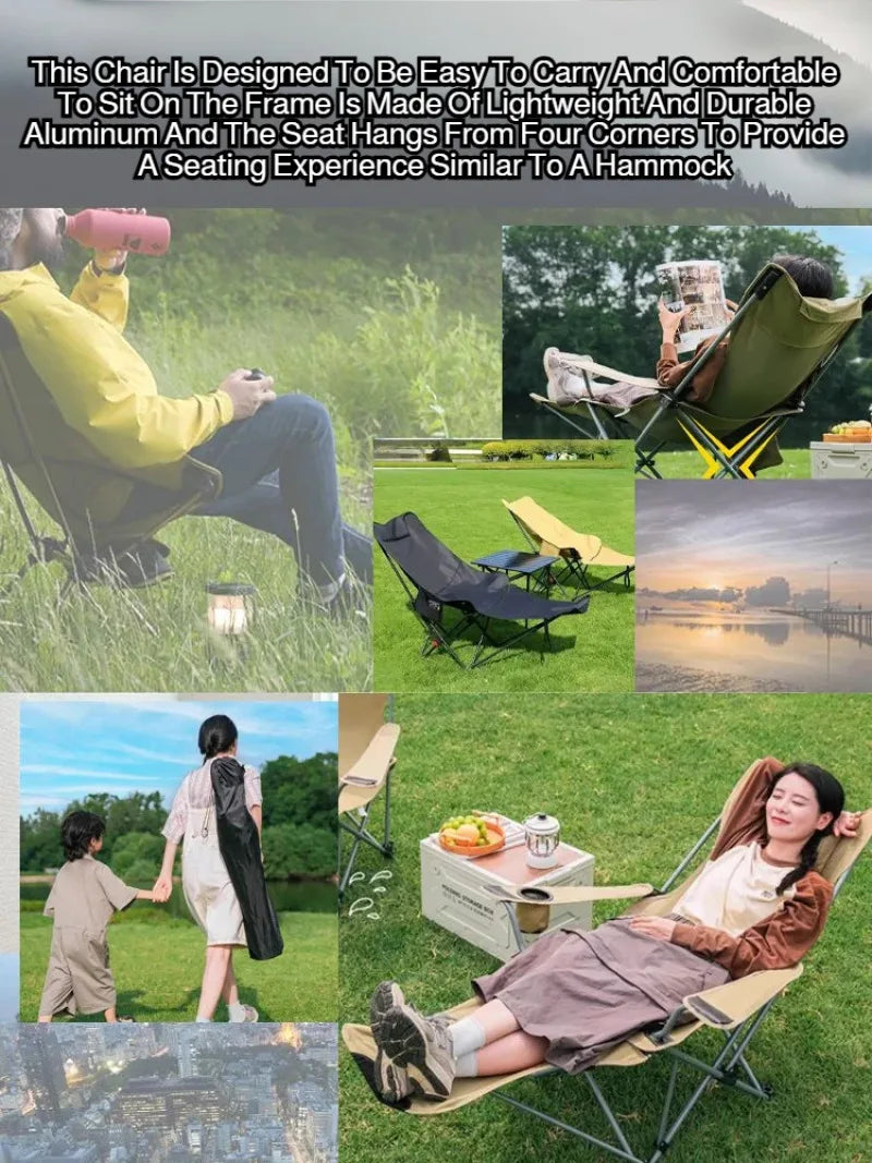 Portable Foldable Outdoor Chair With Headrest And Leg Rest