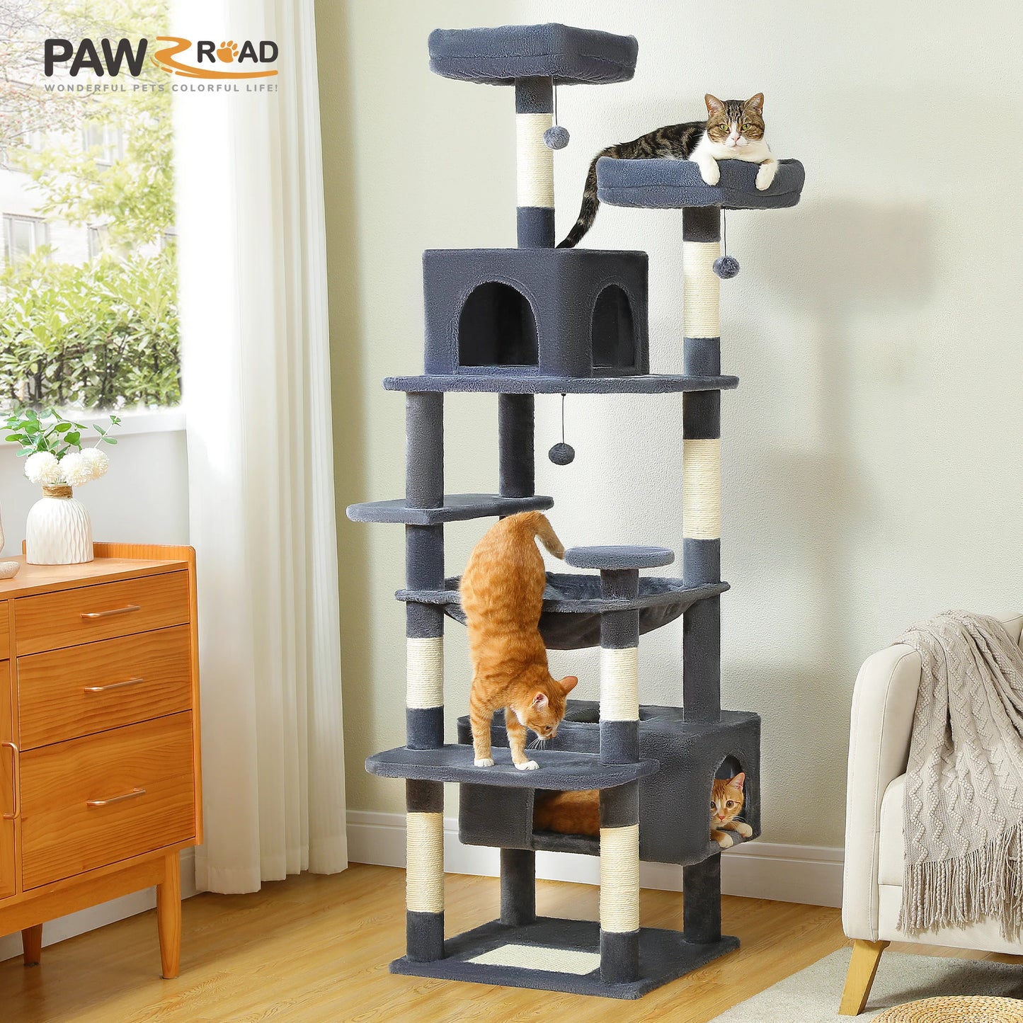 PAWZ Road Cat Tree Tower With Sisal Scratching Posts