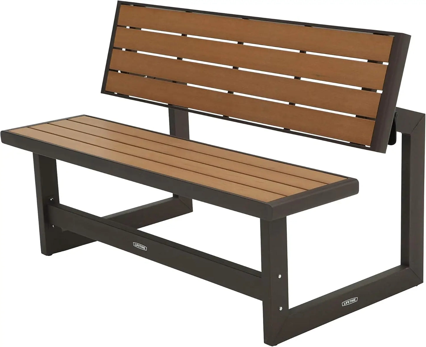 Lifetime 60054 Convertible Bench Table With Faux Wood Construction