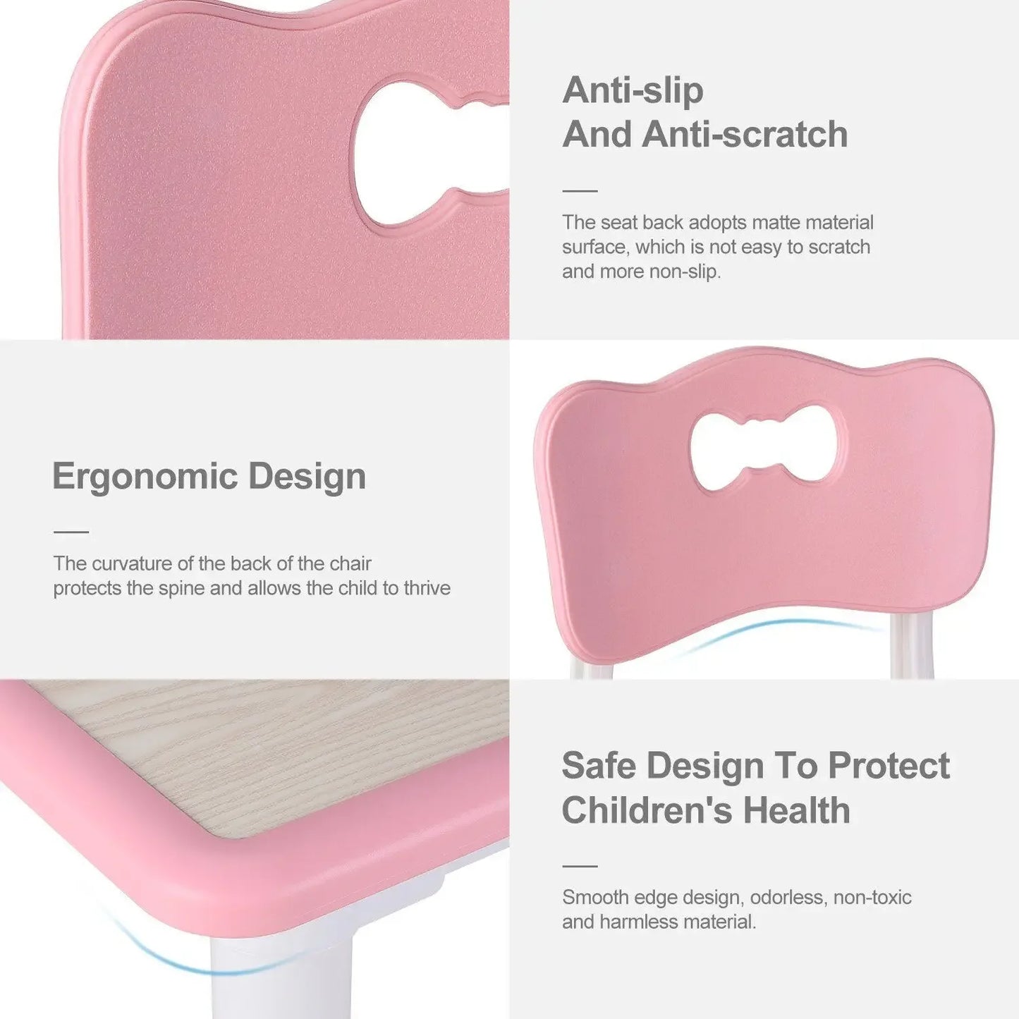 AuAgHign Kids Height Adjustable Table And 4 Chairs Graffiti Desktop