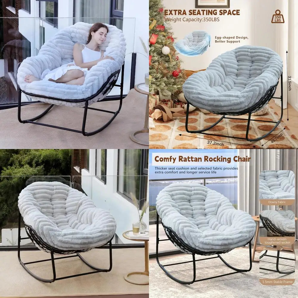 Outdoor Wicker Egg Swing Chair