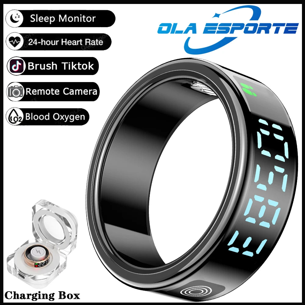 Ola Esporte Smart Ring With Display Touch Health Tracker Waterproof