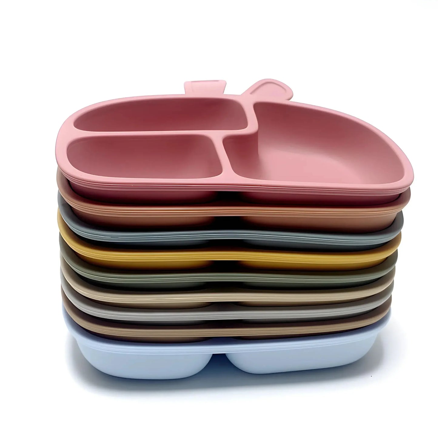 Silicone Divided Dinner Plate With Suction Cup Non Slip