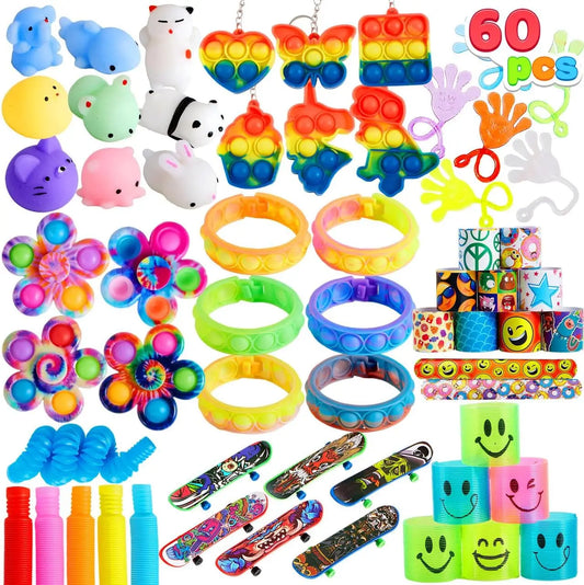 60 Pack Fidget Sensory Toys For Stress Relief And Focus