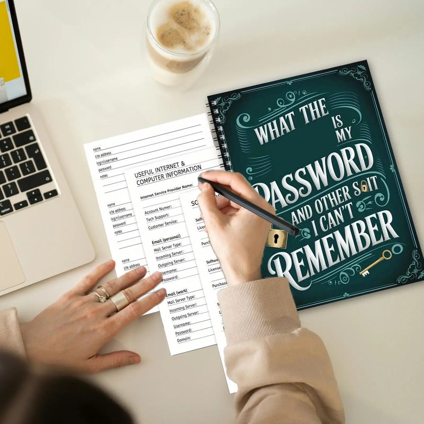 Password Book Internet Account Organizer For Cybersecurity