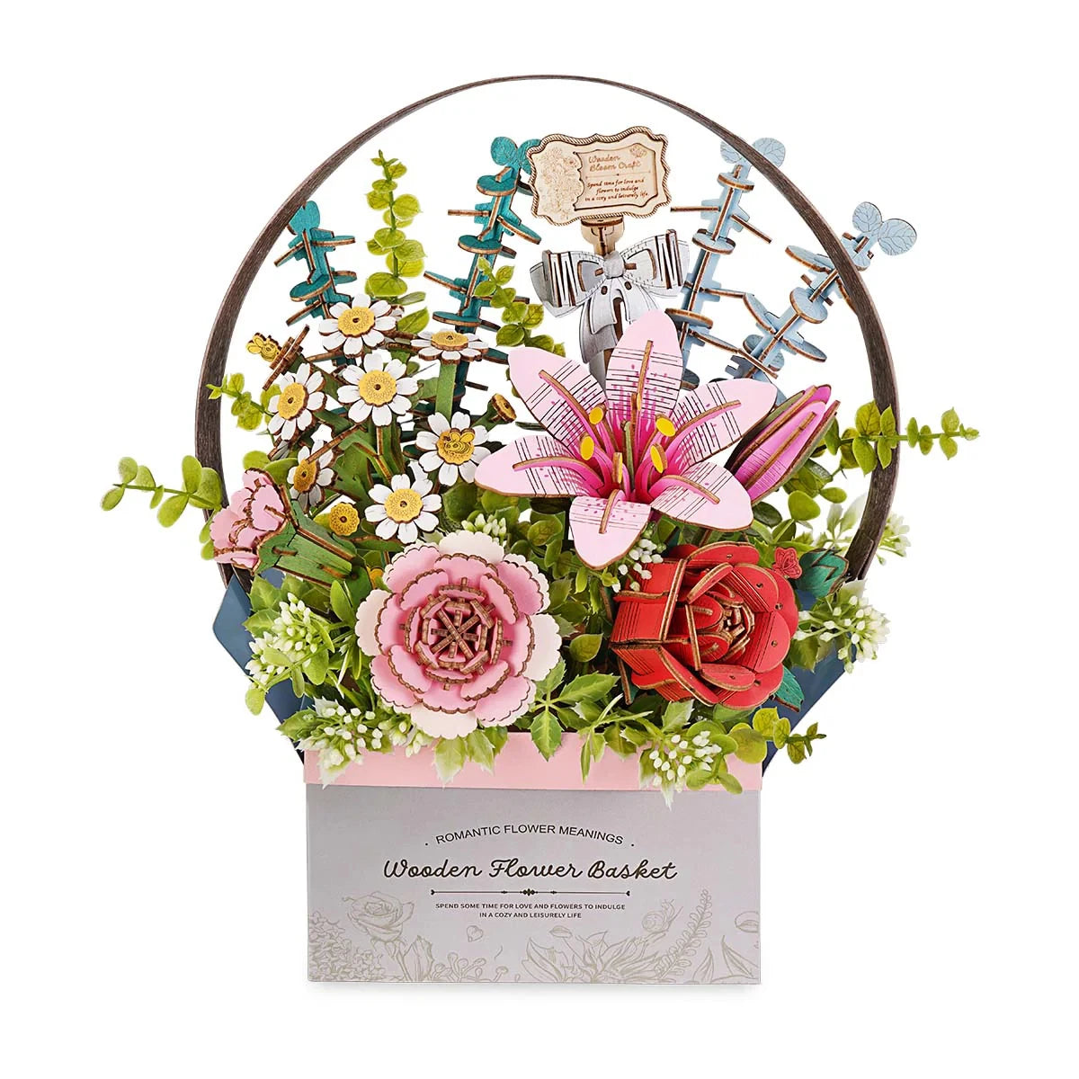Robotime Rowood Flower Basket Wooden Puzzle Gift For Girls