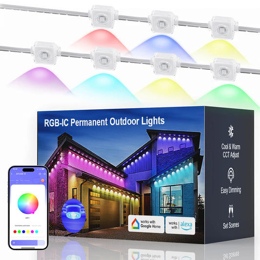 Aiopp 60 Light Smart RGB LED Eaves Lighting Strip Remote