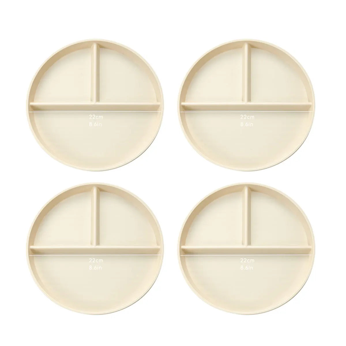 Round Plastic Divided Dinner Plate For Everyday Use