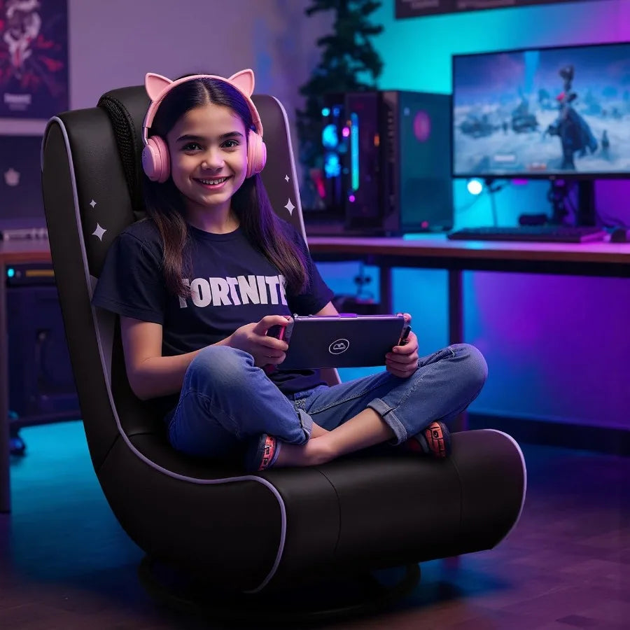 Foldable Swivel Floor Gaming Chair For Boys 360 Degree Rotation