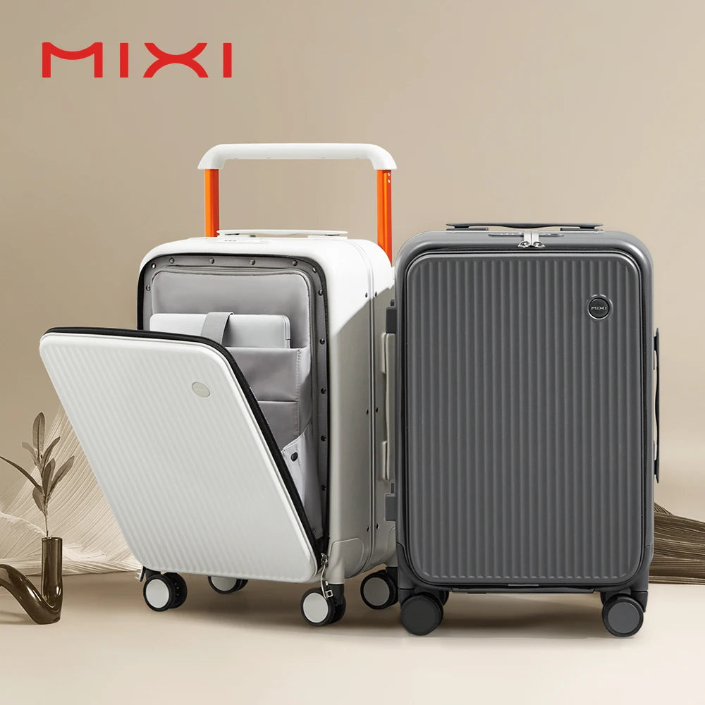 Mixi Front Laptop Pocket Carry On Luggage Aluminum Frame
