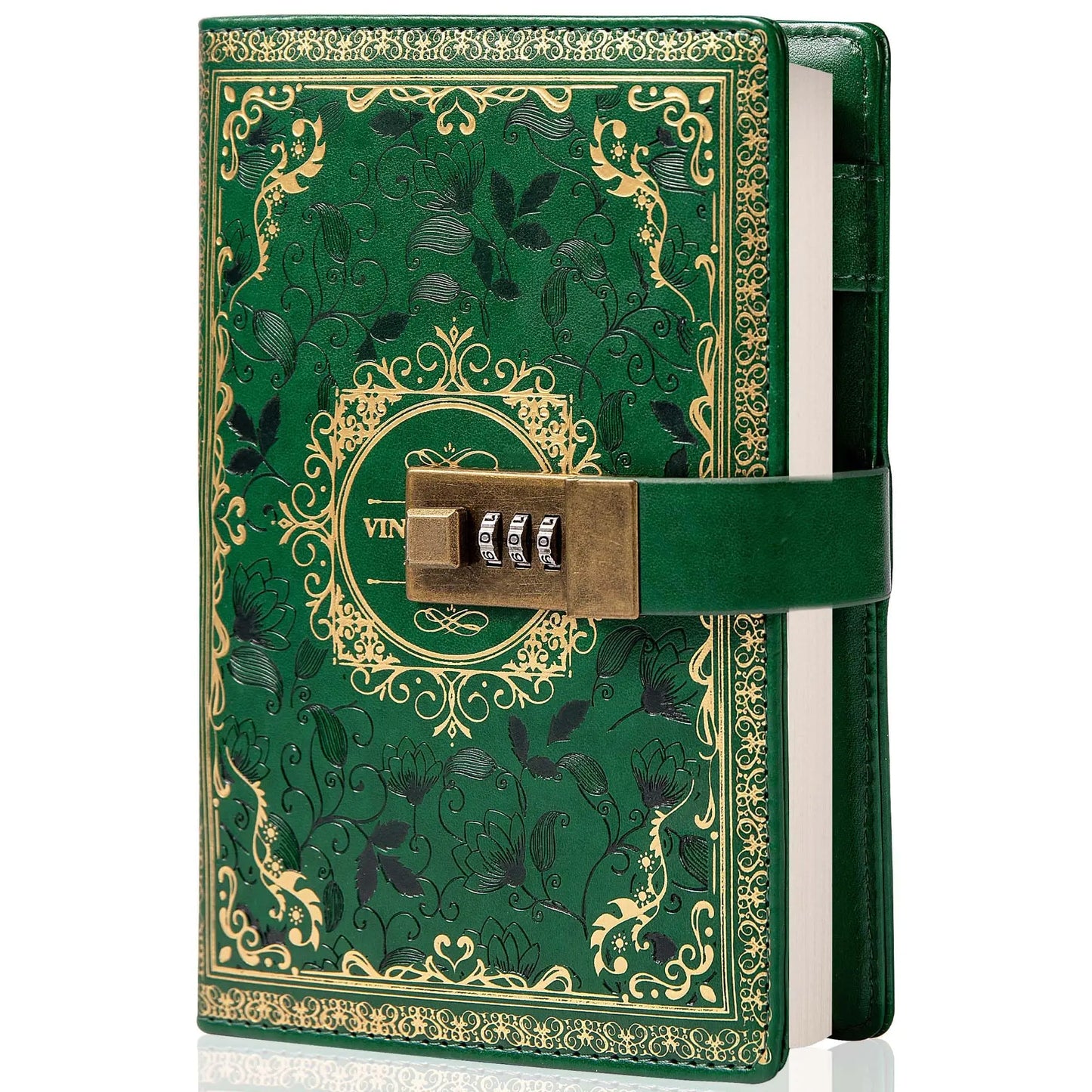 Digital Password Notebook With Lock PU Leather Privacy Diary