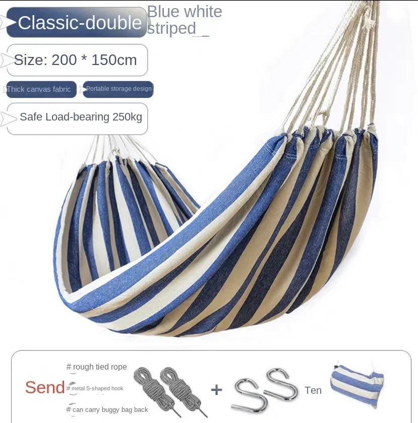 Thick Canvas Garden Swing Hammock Outdoor Hanging Chair