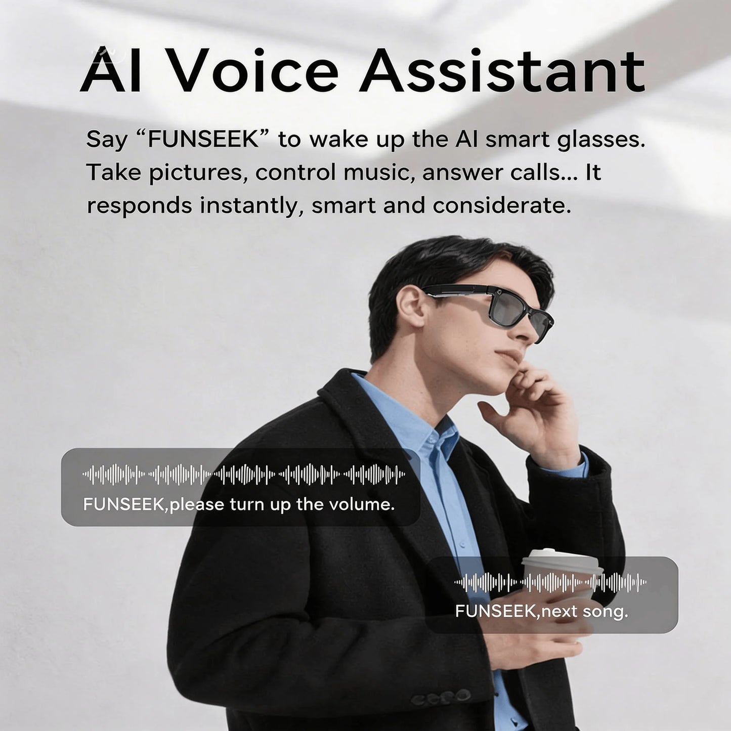 W&O Camera 4K Smart Glasses With AI Translation Open Ear Audio