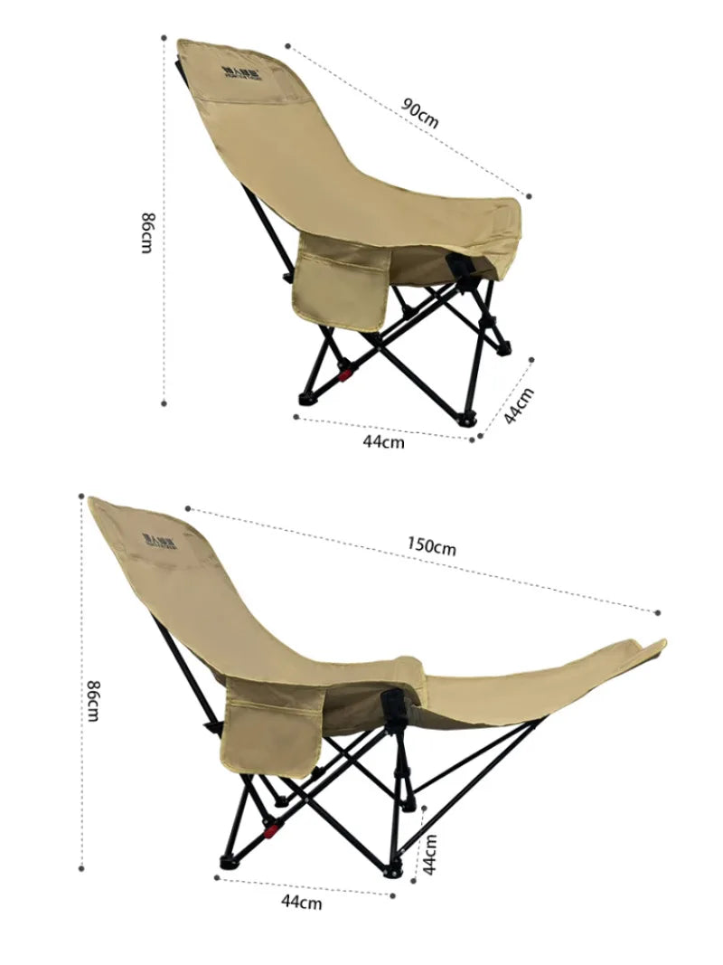 Portable Foldable Outdoor Chair With Headrest And Leg Rest