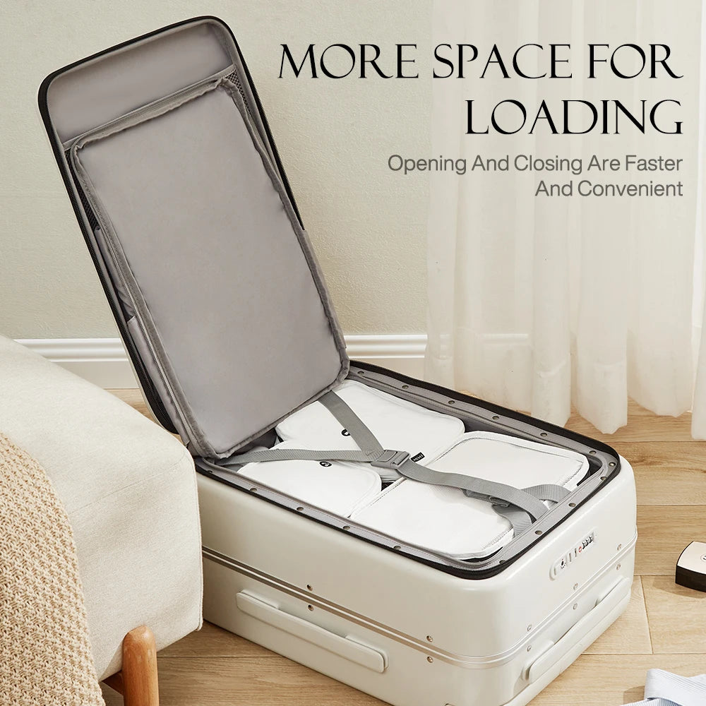 Mixi Front Laptop Pocket Carry On Luggage Aluminum Frame