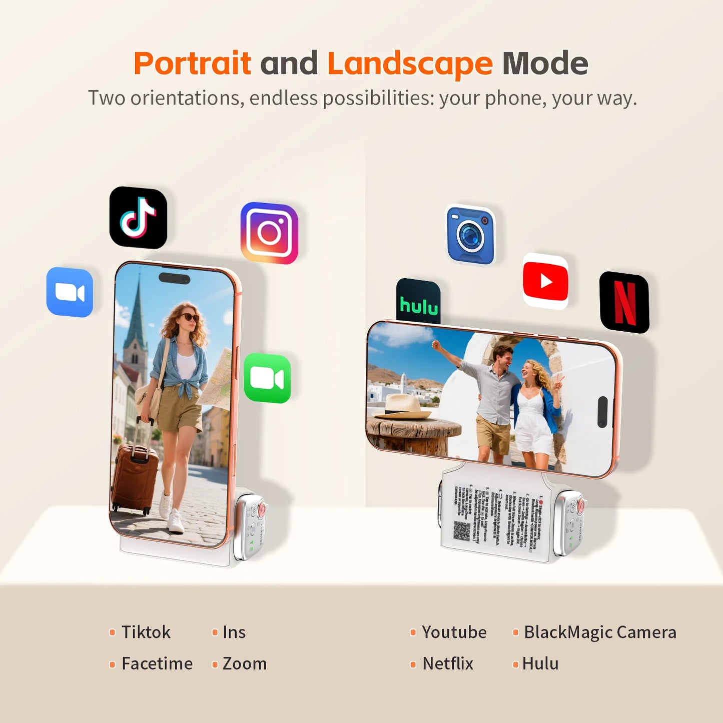 COMITOK Magnetic Camera Grip With Remote For iPhone And Android