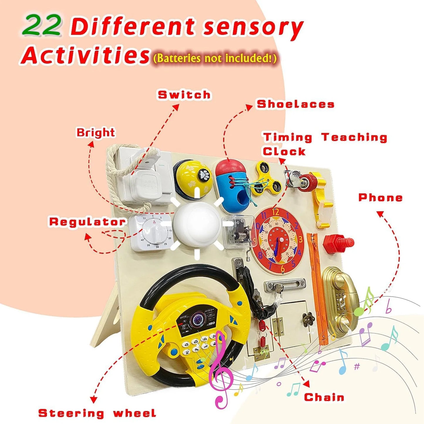 Toddler Sensory Activity Board Multifunctional Wooden Learning Toy
