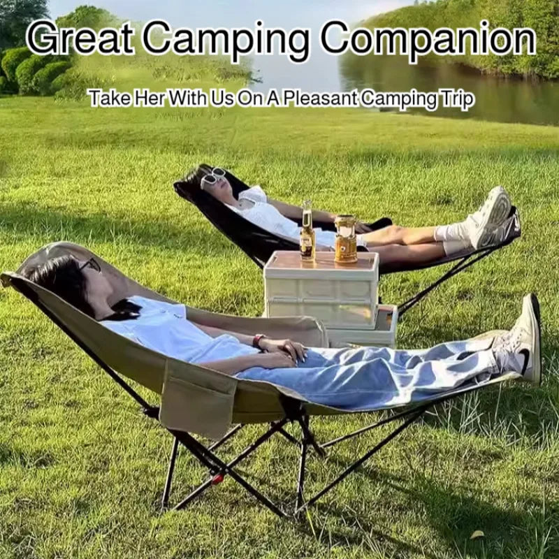 Portable Foldable Outdoor Chair With Headrest And Leg Rest