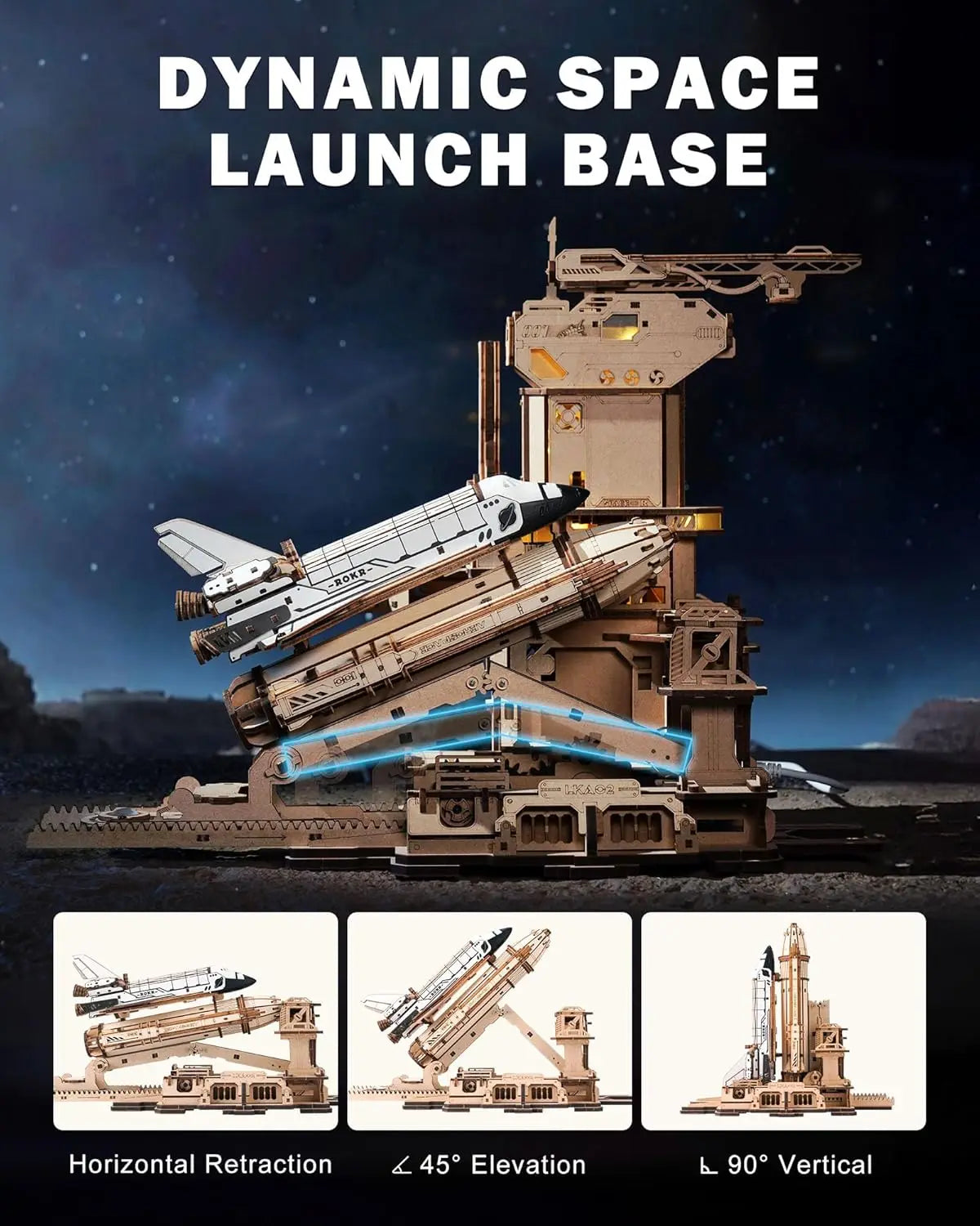 Robotime 3D Wooden Puzzle Space Shuttle Model Kit For Adults
