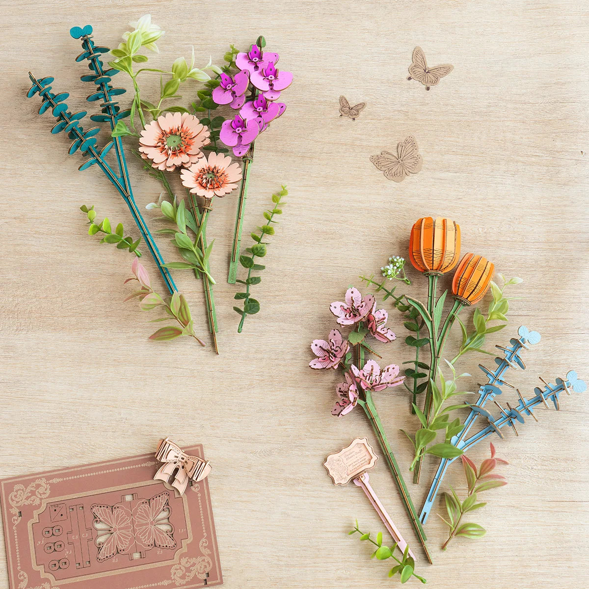Robotime Blooming Book 3D Wooden Puzzle Decor Gift for Adults