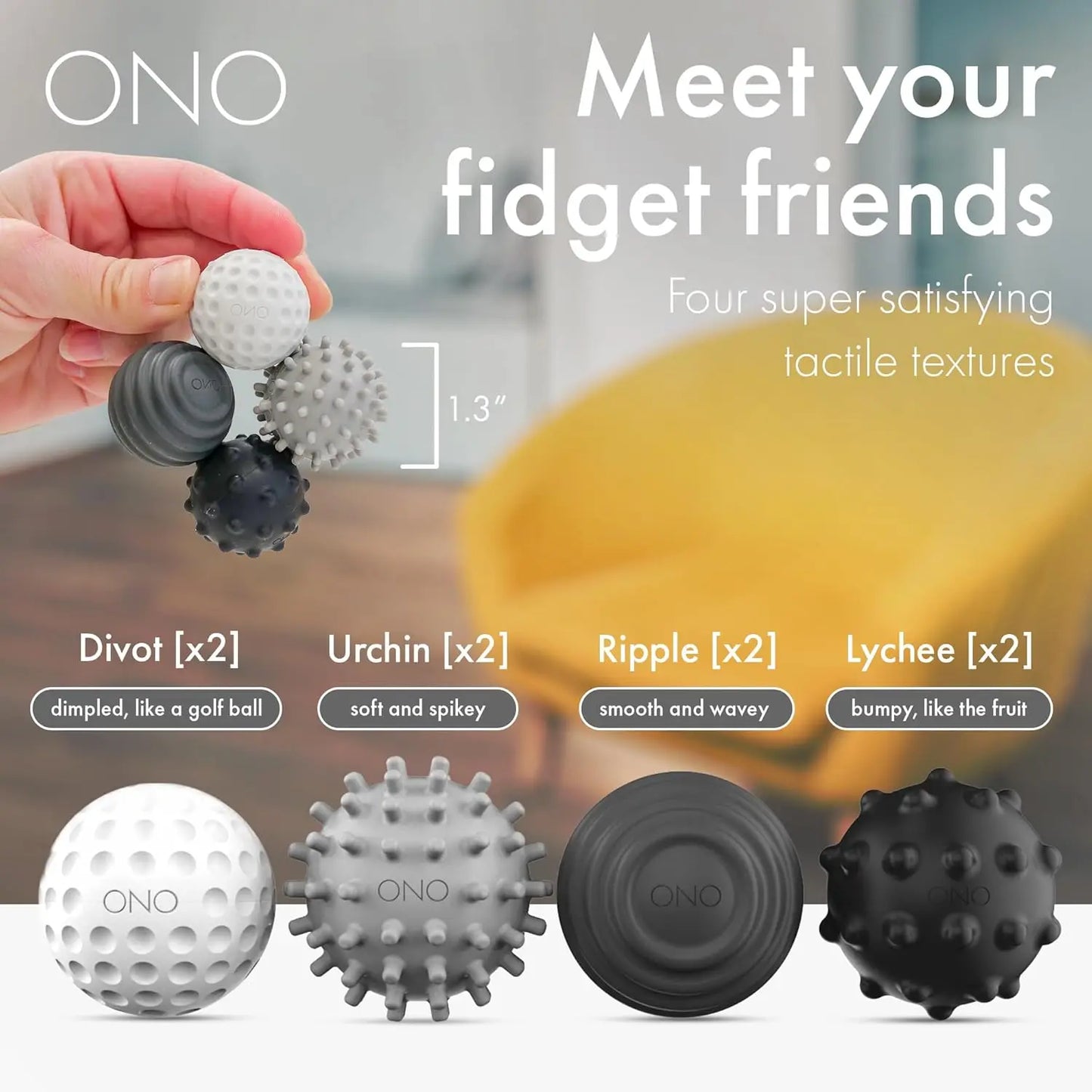 Textured Silicone Magnetic Fidget Balls Stress Relief Toy