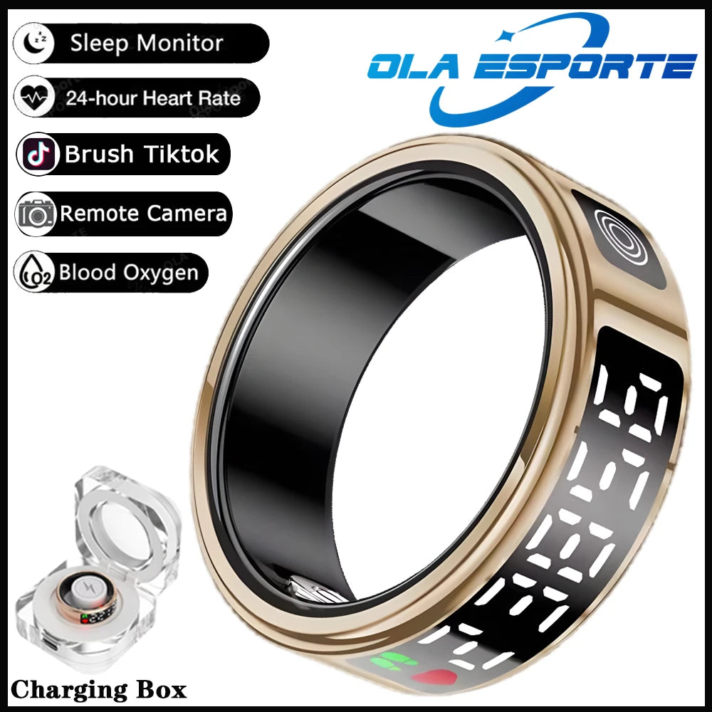 Ola Esporte Smart Ring With Display Touch Health Tracker Waterproof
