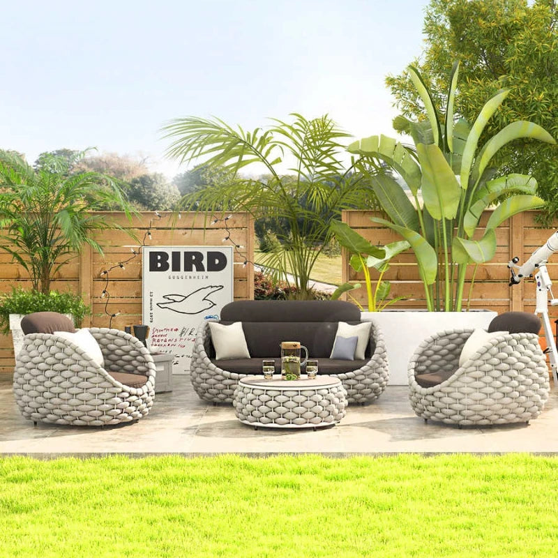 All Weather Rattan Outdoor Sofa Set For Villa Balcony Patio