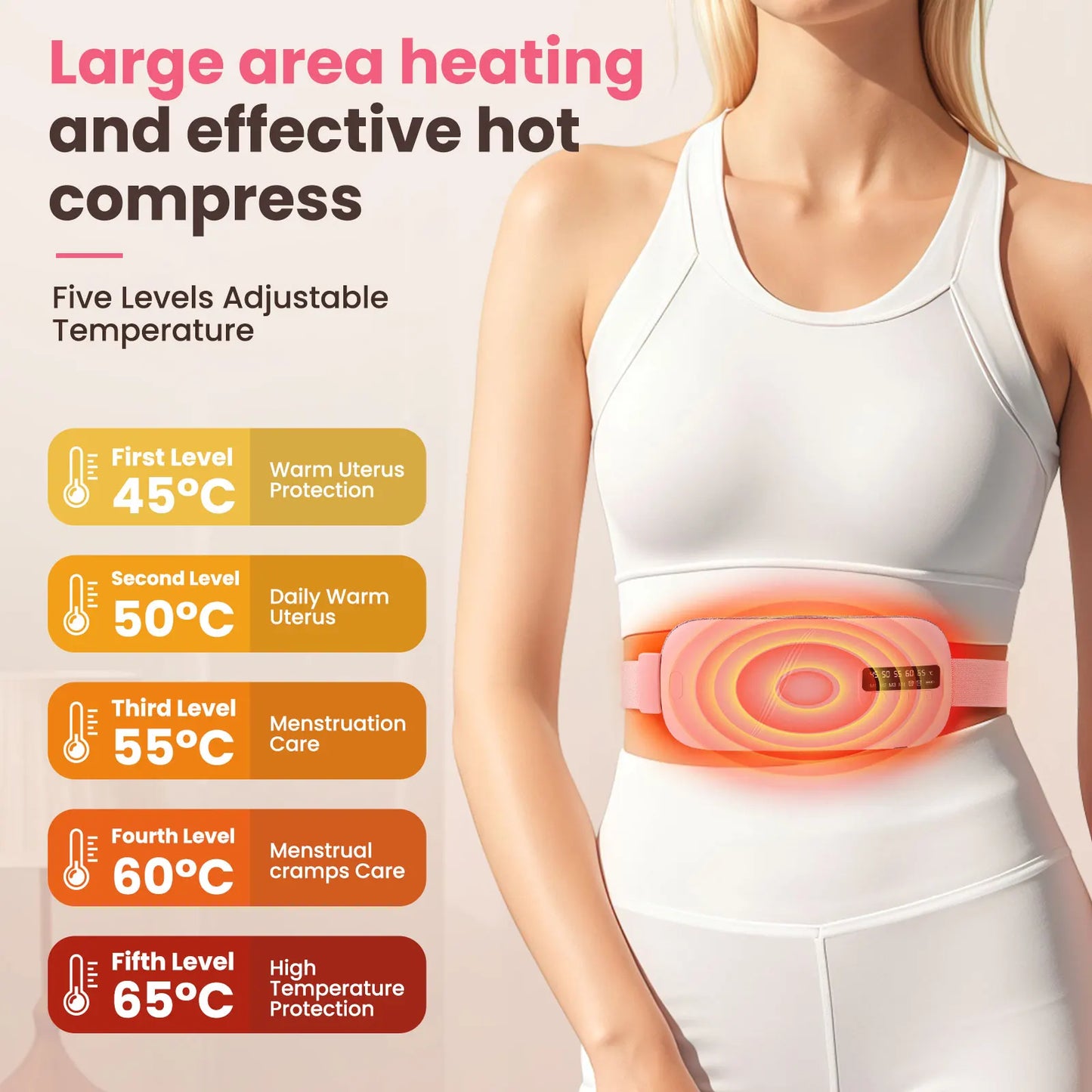 PASTSKY 5 Modes Heating Vibration Waist Massage Belt For Cramps