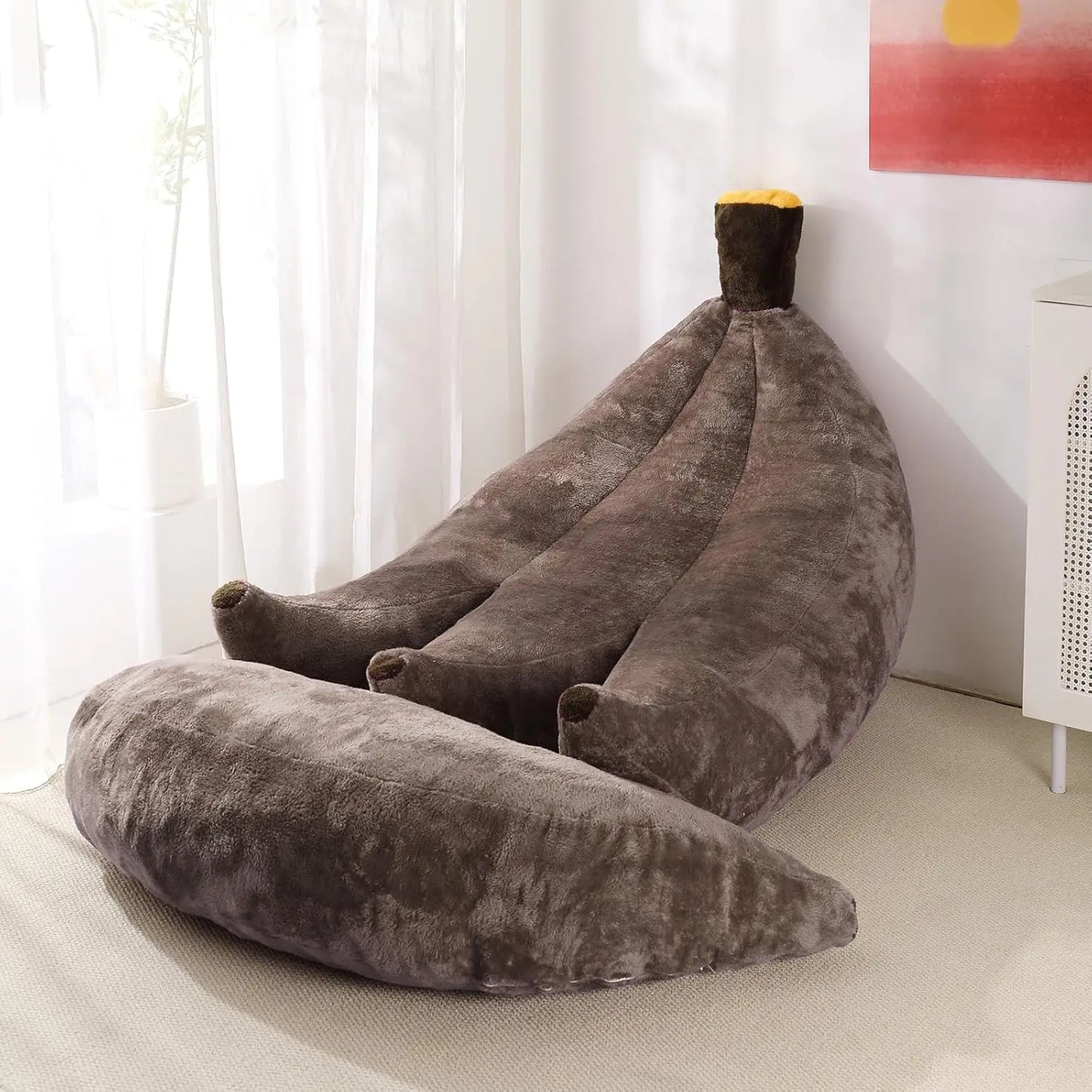Banana Bean Bag Chair With Ottoman Convertible Lounger