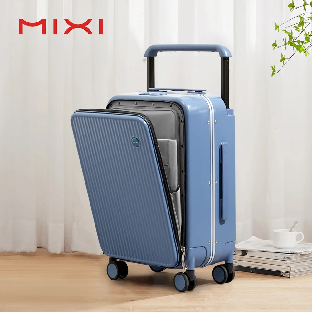 Mixi Front Laptop Pocket Carry On Luggage Aluminum Frame