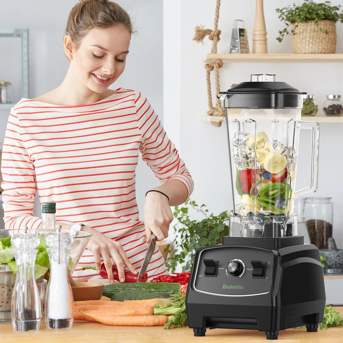 Biolomix BPA Free 3HP 2200W Heavy Duty Commercial Blender Juicer Processor