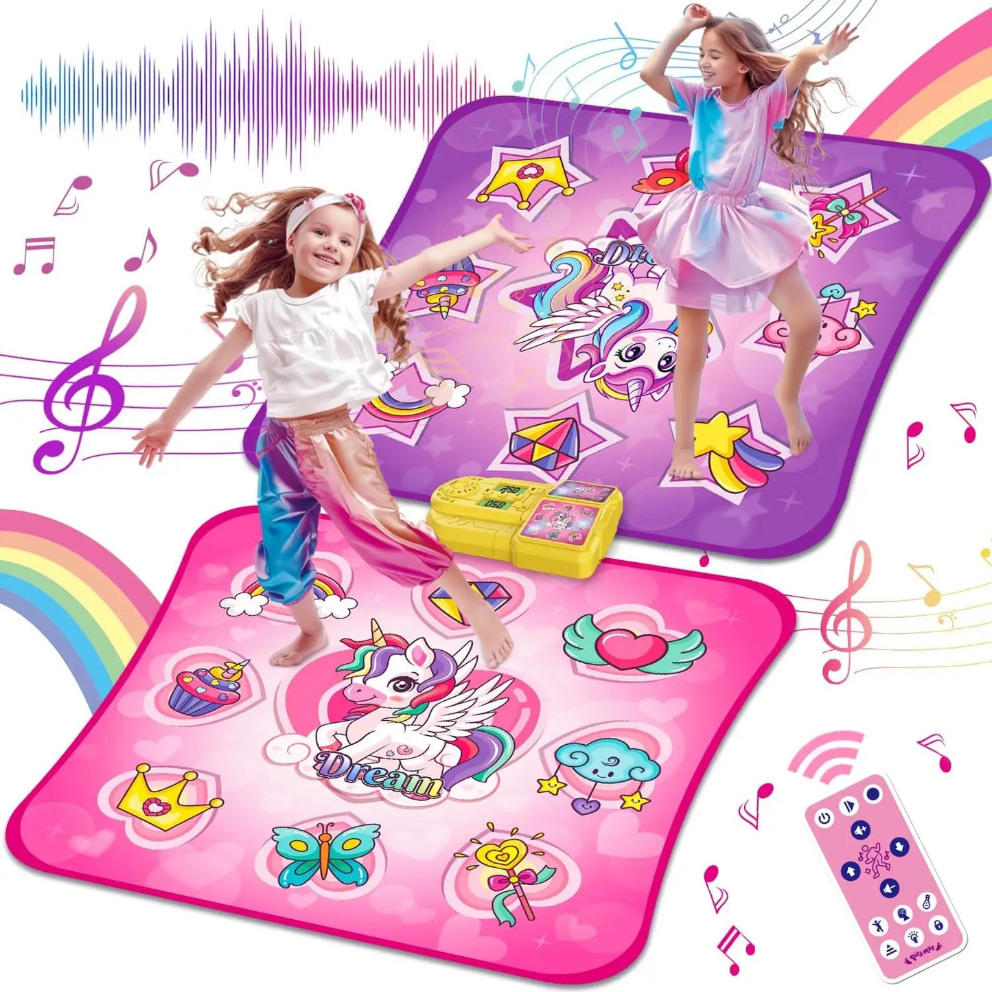 VATOS Unicorn Dance Mat Twin Pack 9 Level Dancing Game
