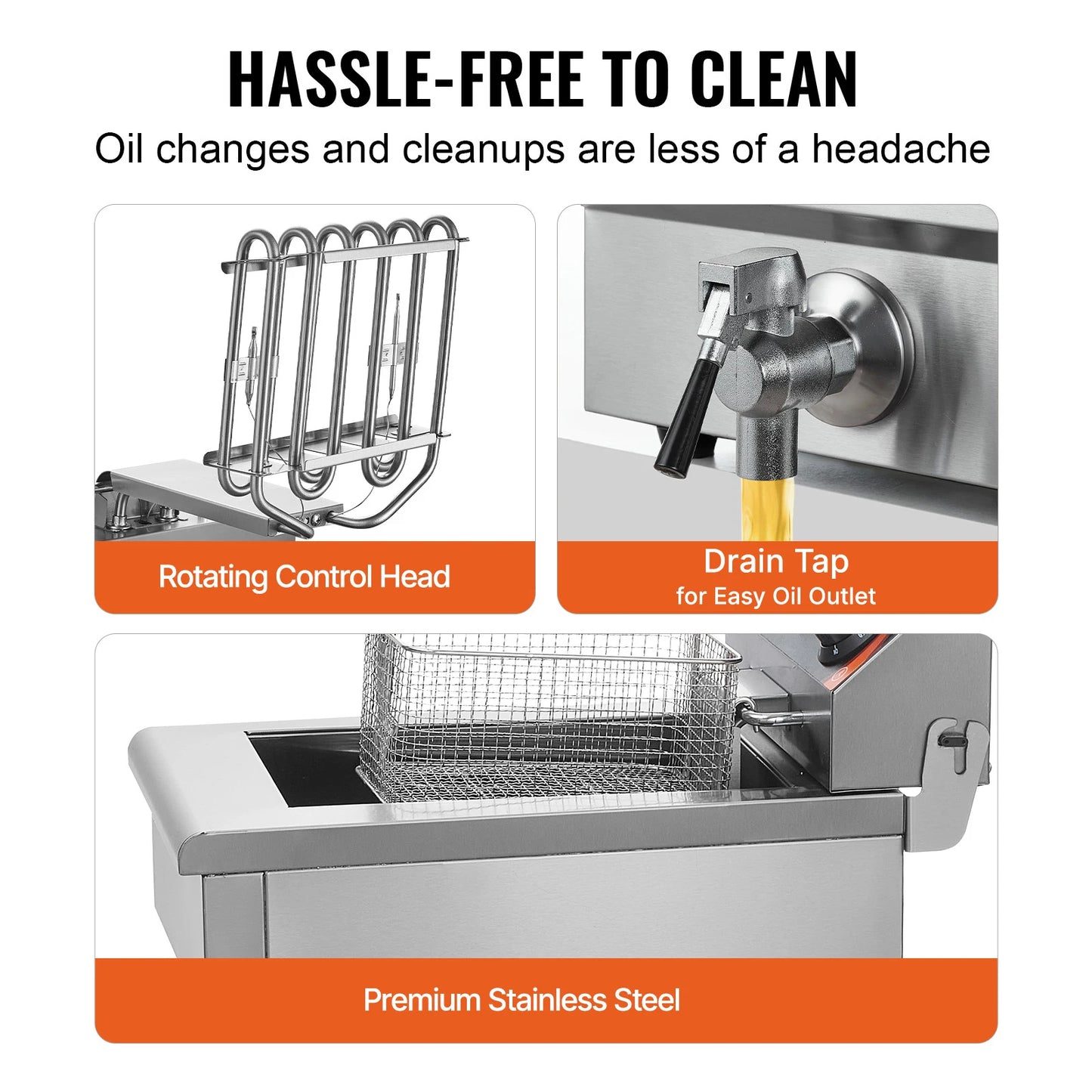 SucceBuy Electric Deep Fryer Dual Removable Tank Commercial Countertop