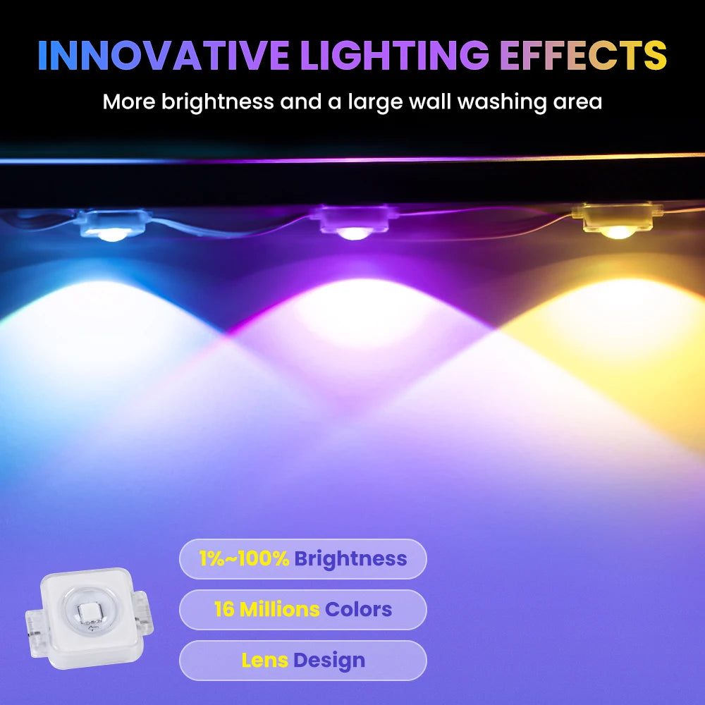 Aiopp 60 Light Smart RGB LED Eaves Lighting Strip Remote