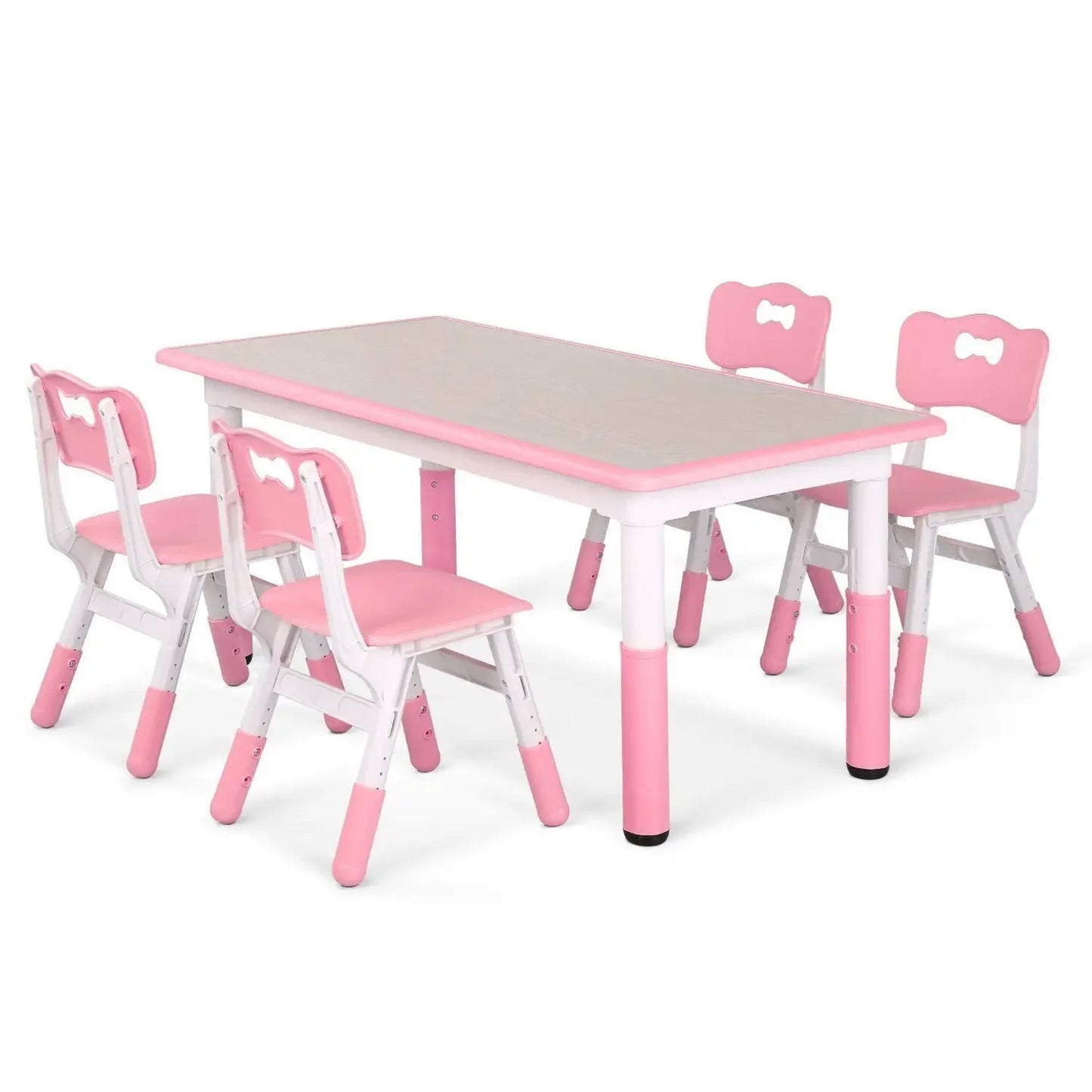 AuAgHign Kids Table And 4 Chairs Set Height Adjustable