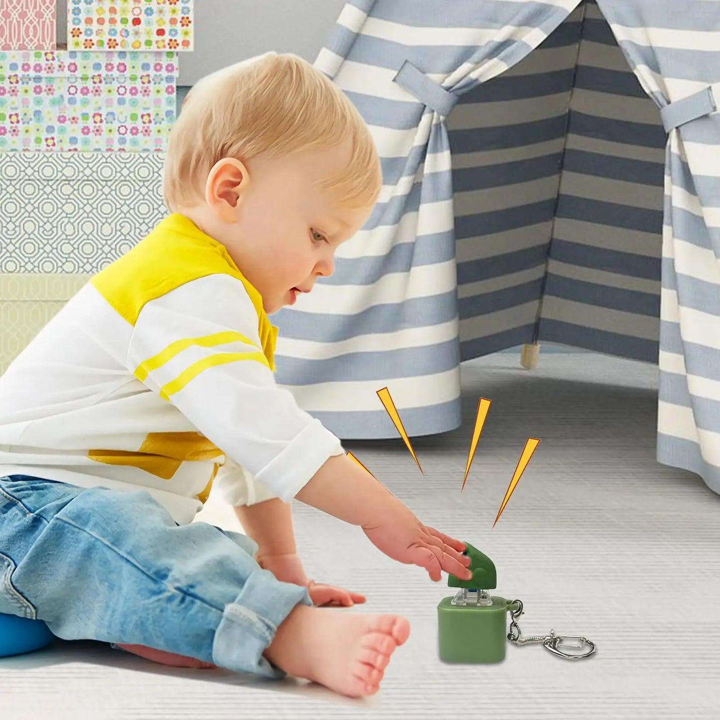 Funny Croaking Frog Keychain Rechargeable Keyboard Fidget Clicker Led Light