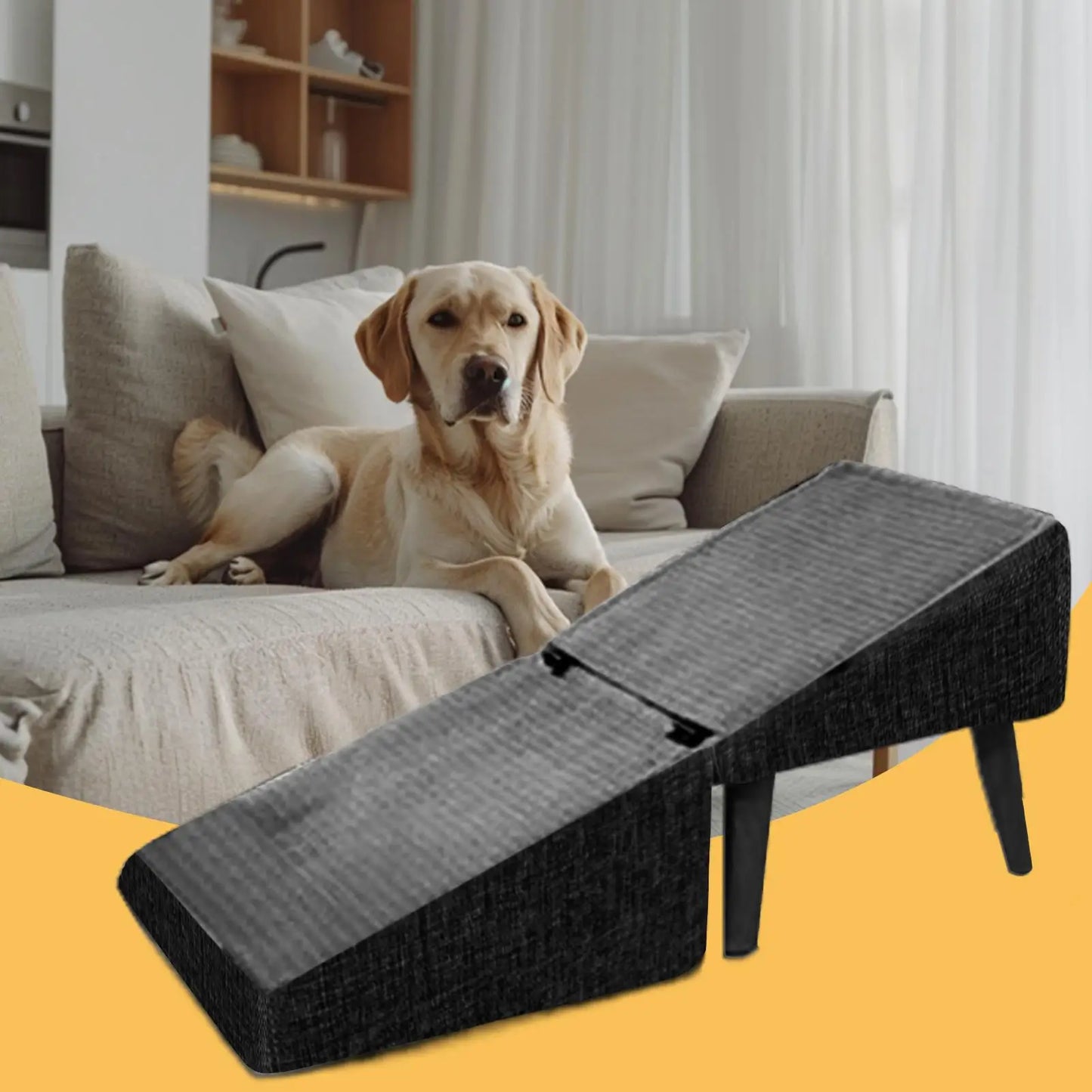 Foldable Dog Ramp for Bed and Vehicle Stairs Non Slip