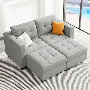 XMSJ Modern L-Shaped Sectional Sofa With Storage Ottoman